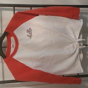 Hello front tie sweatshirt